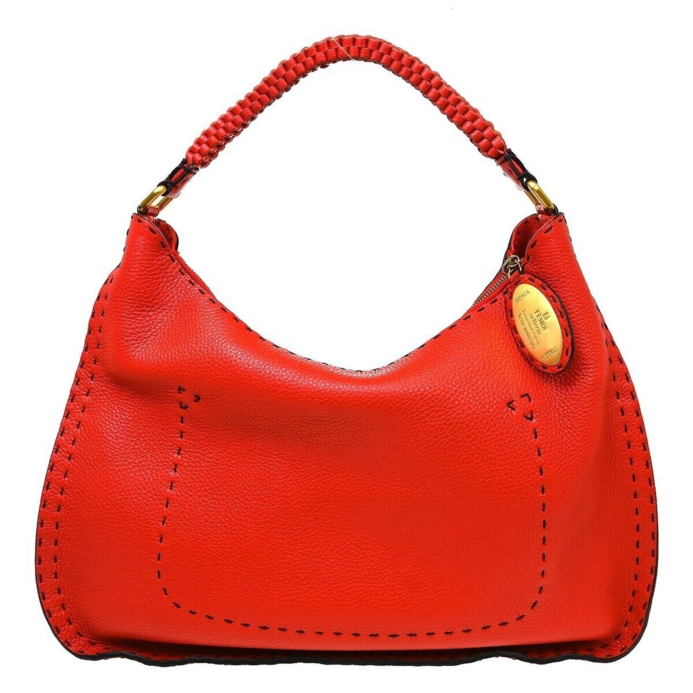 Fendi Selleria Logo Hobo Leather Large